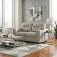 thumbnail image 3 of Roundhill Furniture Holmes Leather Upholstered Loveseat, Bone White, 3 of 11