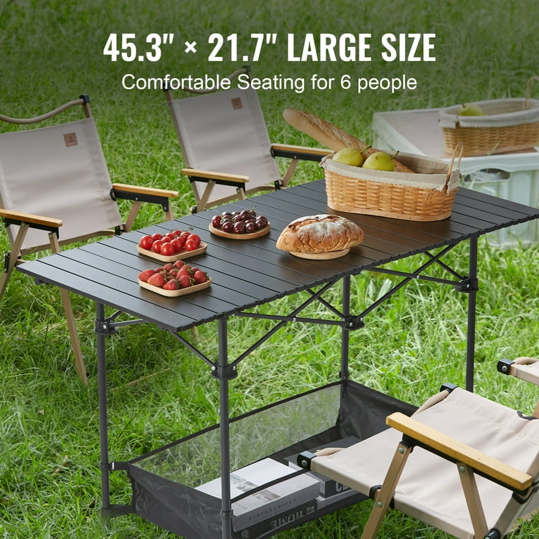 Free Shipping SKYSHALO Folding Camping Table Aluminum Ultra Compact Outdoor Portable Fold Up Lightweight Table w Carry Bag for Beach Picnic Travel Backyard BBQ Patio 45.3 x 22 x 27.6