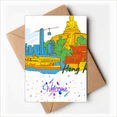 thumbnail image 1 of China Hong Kong Victoria Watercolor Welcome Back Greeting Cards Envelopes Blank, 1 of 3