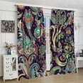 thumbnail image 4 of Boho Curtains, Traditional Geometric Ethnic Style Beautiful Floral Pattern, Blackout Curtains Living Room Bedroom Dim Room, 2 Panel Set, 42X84x2 in., 4 of 6