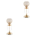 thumbnail image 2 of Wweixi Luxury Crystal Candle Holder Pillar Candlestick Ceremony Stand Decor Table Gold L 2Set, 2 of 6