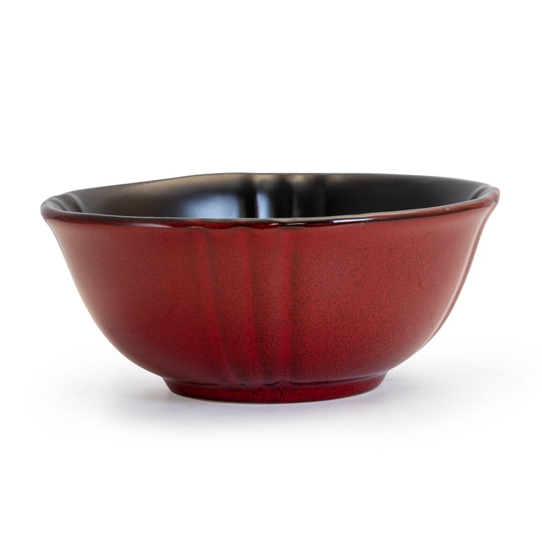 Elama Regency 16-Piece Stoneware Dinnerware Set, Red photo 2