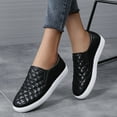 thumbnail image 6 of Black Slip On Shoes Women Loafers Quilted Comfort Fashion Sneakers Flat Casual Shoes, 6 of 7
