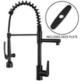 thumbnail image 2 of Kitchen Sink Faucet with LED Pull Down Sprayer, Commercial Single Handle High Arc Kitchen Faucet, Spring Sink Faucets with Deck Plate, Dual Spouts, Stainless Steel, 2 of 9