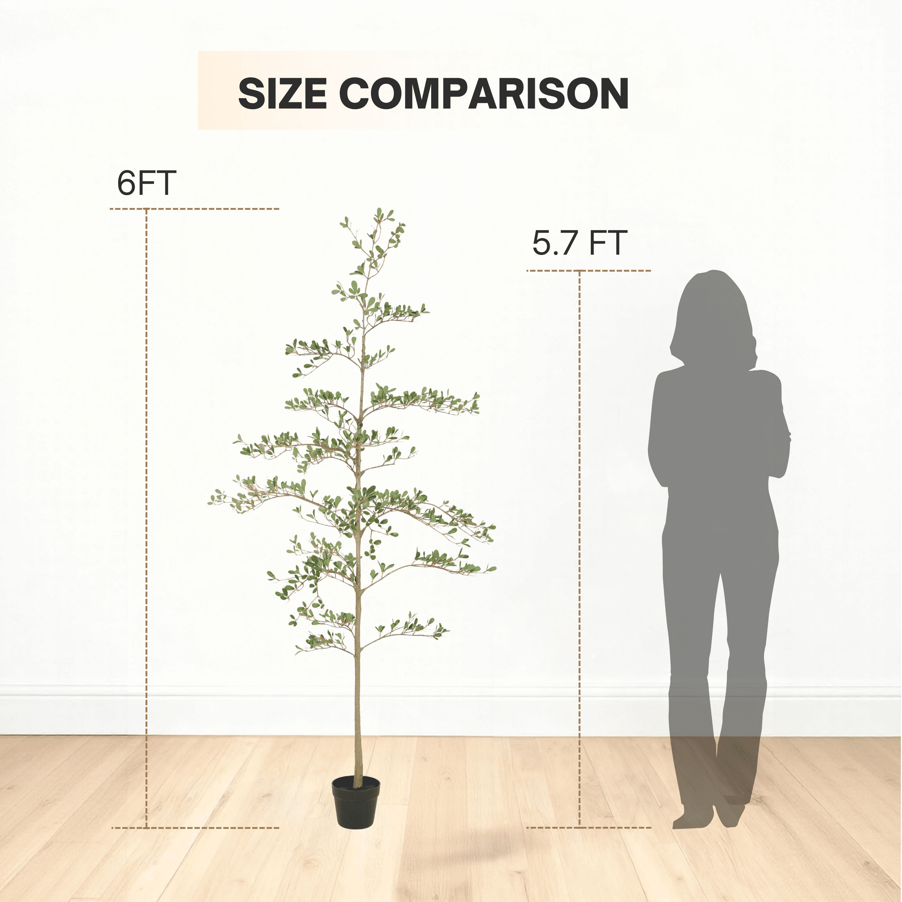 6FT Artificial Olive Tree with Black Plastic Pot,Realistic Tall Fake Plant for Indoor Home Living Room Decor