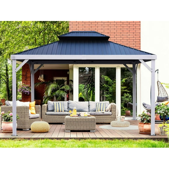 Yosemite 10x12 Double Steel Roof Gazebo Aluminum Posts