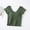 Green, variant on Women's Ribbed Knit V-Neck Short Sleeve Crop Top Seamless Fitted T-Shirt for Loungewear & Layering Pink M