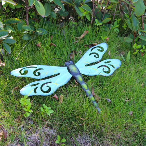 Metal Dragonfly Wall Decor Outdoor Garden Fence Art,Hanging Decorations for Living Room, Bedroom,1PC