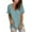 Light Blue#, variant on Fmbrln Womens Summer Short Sleeve V Neck Tops Casual Loose Side Slit Solid Color T-shirts Comfy Tees Blouse Army Green S