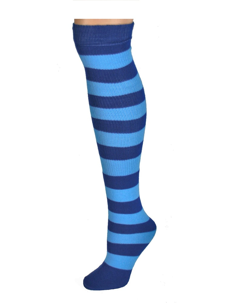 Knee High Striped Socks Blue/Baby Blue