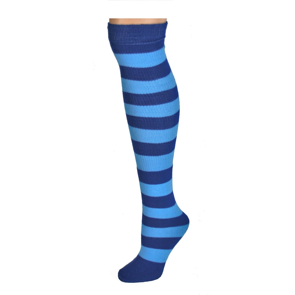 AJ's Knee High Striped Socks Blue/Baby Blue