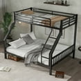 thumbnail image 3 of Leumius Twin XL Over Queen Metal Bunk Bed with Ladder and Slats Support for Adults Teens, Black, 3 of 10