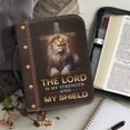 thumbnail image 6 of HELLHERO Lion Cross Print PU Leather Bible Bag with Durable Handle, Portable Bible Cover for Church, Protective Bible Carrying Case for Men and Women, 6 of 13