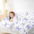thumbnail image 4 of Homewish Cute Bow Knot Queen Comforter Set,Kawaii Stars Loves Bedding Sets,Blue Bowtie Bedding Comforter Set For Kids,Breathable Home Decor Reversible,3-Piece, 4 of 8
