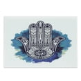 thumbnail image 1 of Evil Eye Cutting Board, Hamsa on Watercolor Brushstrokes Backdrop Ornament Floral Elements, Decorative Tempered Glass Cutting and Serving Board, Large Size, Pale Blue Dark Blue, by Ambesonne, 1 of 1