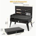 thumbnail image 5 of Portable Charcoal Grill, Small BBQ Grill Outdoor Folding Barbecue Grill with Barbecue Accessories & Lid, Foldable Camping Grill for Outdoor Cooking Camp Picnic Hiking Beach Patio Smokers, 5 of 6
