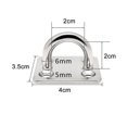 thumbnail image 3 of 4pcs M6 304 Stainless Steel Oblong Pad Eye Plate,marine Hardware Staple Hook Loop, 3 of 5