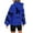 Blue, variant on Women's Hoodies Pullover Paris Sweatshirts Long Sleeve Loose Letter Print Hooded Pullover Tops Fall Clothes Women,Khaki,L