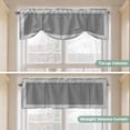 thumbnail image 4 of Grey Geometric Tie Up Valance Curtains for Windows, Kitchen Curtains Window Shades, Bohemia Tribal Farm Tribal Patterned Light Filtering Roman Curtain Valances for Bedroom/Bathroom/Cafe 54"x18", 4 of 9