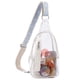 thumbnail image 1 of Bolso bandolera transparente aprobado por el estadio para mujer con correa de hombro ancha, bolso bandolera transparente de PVC, bolso de pecho pequeño con correa ajustable, 1 of 6