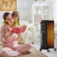 thumbnail image 3 of Gymax 1500W Oil Filled Radiator Heater Space Heater w/ 3 Heat Settings Black, 3 of 9