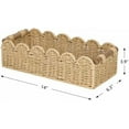 thumbnail image 7 of Scalloped Edge Toilet Paper Storage Basket, Living Room Home Cozy Decor Basket, Paper Rope Small Baskets for Over Toilet Storage Shelf, End Table, Shelves, with 2 Wooden Handles, Beige, 7 of 7