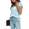 thumbnail image 5 of ANYJOIN Womens Summer Tunics Tops Short Sleeve Casual T-Shirts V Neck Lightweight Cute Blouse, 5 of 6