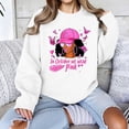 thumbnail image 3 of Uootdi Breast Cancer Awareness Womens Sweatshirt Crew Neck Long Sleeve Cool Girl Print Oversized Womens Tops, 3 of 5