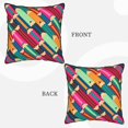thumbnail image 7 of DouZhe Velvet Decorative Throw Pillow Covers Set of 2, Soft Square Cushion Cover with Invisible Zipper Abstract Colorful Pencils Printing, 18"x18", 7 of 7