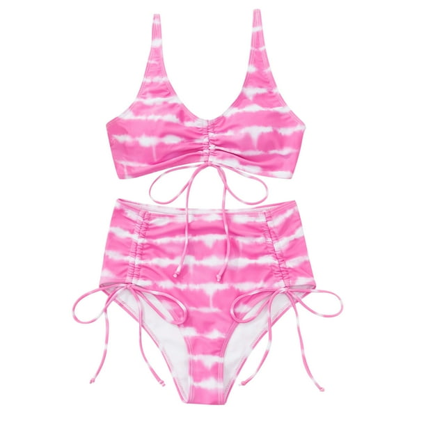 Traje de baño cómodo para mujer, traje de baño de 2 piezas con parte inferior de bikini teñida anudada, trajes de baño para mujer OAVQHLG3B Store lin121212