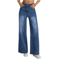 thumbnail image 2 of Miqool Women's Jeans High Waisted Stretchy Jeans Trendy Loose Wide Leg Casual Denim Pants with Pockets, 2 of 8