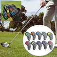thumbnail image 3 of 10 piezas de fundas de cabeza de hierro de Golf kusrkot PU de cuero resistente al agua Negro, 3 of 8