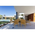 thumbnail image 6 of Luxury Commercial Living 33" Teak Brown Stackable Outdoor Patio Dining Arm Chair, 6 of 8
