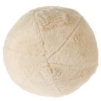 Ifundom Beige Plush Furry Cushion Soft Round Pillow Decorative Throw Pillow for Home Living Room
