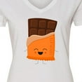 thumbnail image 4 of Inktastic Cute Kawaii Chocolate Candy Bar Women's V-Neck T-Shirt, 4 of 5