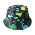 thumbnail image 1 of Kids  Cartoon Sun Protection Hat Wide Brim Dinosaur Print Baby Bucket Hats Cap, 1 of 5