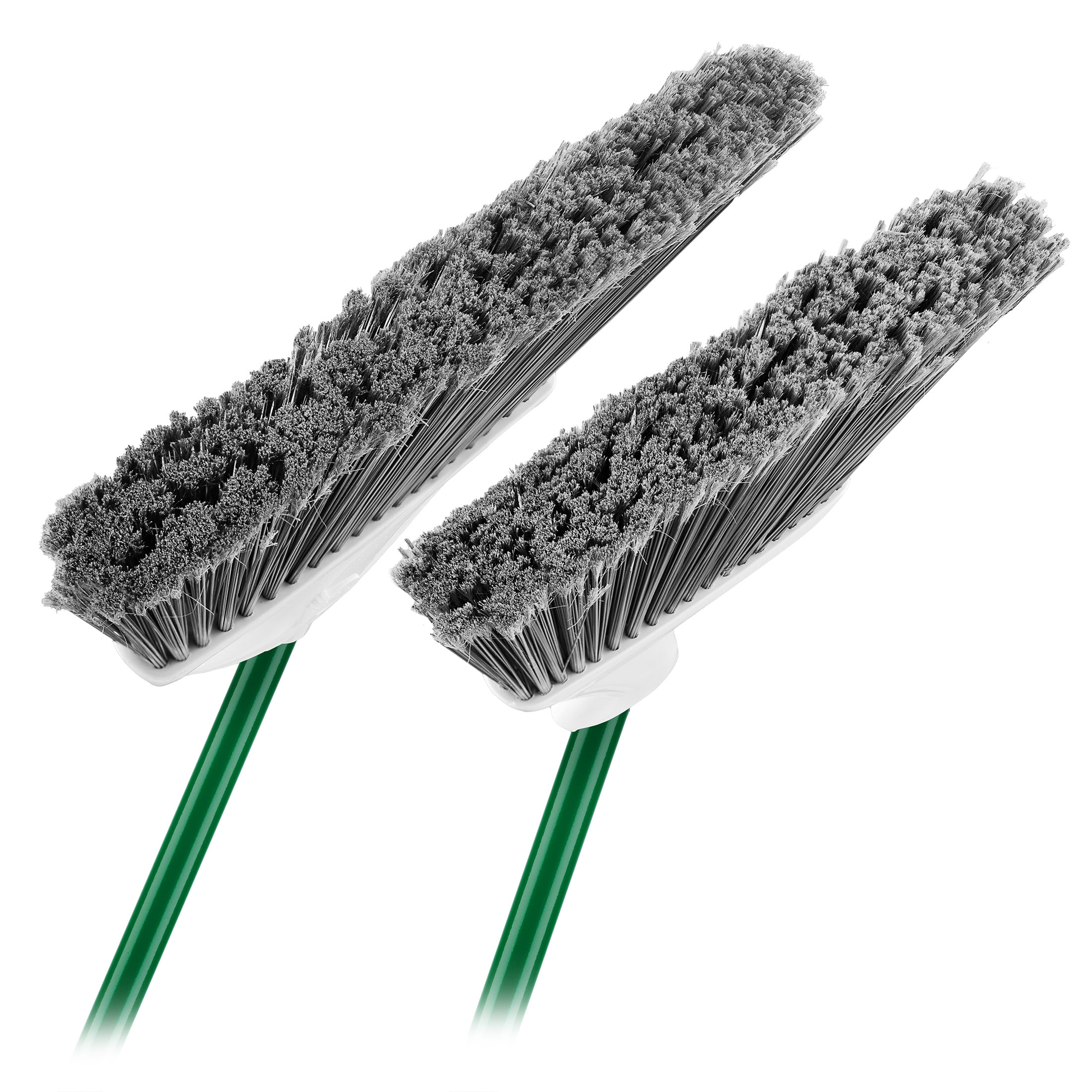 Libman Angle Brooms and Dust Pans Value Pack Green / White Steel Handle (2 Brooms 2 Dustpans)