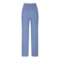 thumbnail image 5 of QATAINLAV Camisas Para Hombres! Wide Leg Pants for Women Side Slits Casual Summer Linen Lounge Trousers Loose Fit High Waisted Beach Pants Blue L, 5 of 9