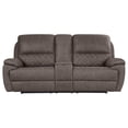 thumbnail image 2 of BenJara Vira 87 Inch Loveseat, Manual Recliner, Brown Faux Suede, Pine Wood, 2 of 5