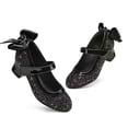 thumbnail image 4 of Bocca Girls Party Dress Shoes Black Glitter Mary Jane Wedding Princess Shoes With Bow 1M, 4 of 6