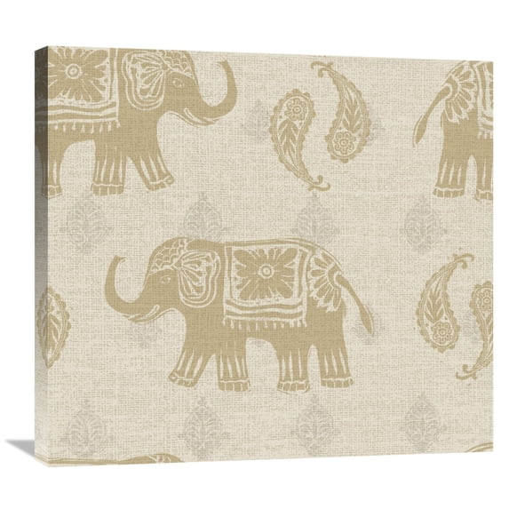 Global Gallery's Daphne Brissonnet 'Elephant Caravan Patterns I' Stretched Canvas Wall Art