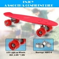 thumbnail image 5 of 22" Complete Mini Cruiser Skateboard for Beginners Youths Teens Girls Boys with LED Wheels, with All-in-One T-Tool (Red), 5 of 7