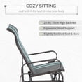 thumbnail image 6 of Grey Metal Glider Chair - Outdoor Rocking Lounger with Neck Support - Patio, Porch & Garden Seating - Breathable Mesh Fabric - Supports 264lbs, 6 of 6