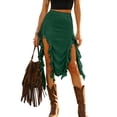 thumbnail image 4 of Skirts for Women Skirt Summer Lace Solid Color Fashion Music Festival Bodycon Midi Skirt for Everyday and Travel Dark Green XL, 4 of 8