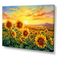 thumbnail image 2 of Designart "Sunset Fire Sunflower Field" Sunflowers Canvas Wall Art, 2 of 7