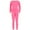 Waffle Bubblegum Pink, variant on Girl’s Cotton Thermal Sets Waffle Knit Long John Pajama Underwear Fleece Lined Insulated Top Pants&nbsp;