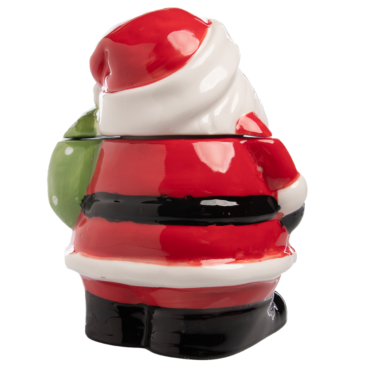 Gibson Home Santa Claus 7.5" Ceramic Holiday Season Treat Jar with Lid Bag Silicone - image 4 of 7