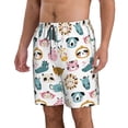 thumbnail image 2 of KLL Cartoon Animals Men's Casual Summer Beach Shorts Hawaiian Shorts with Pockets-X-Large, 2 of 5