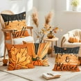 thumbnail image 3 of Fall Pillow Covers 18x18 inch Set of 4 Pumpkins Thankful Blessed Maple Leaves Autumn Decorative Throw Pillow Covers Farmhouse Cushion Case Harvest Decorations for Couch Sofa Home Outdoor, 3 of 6