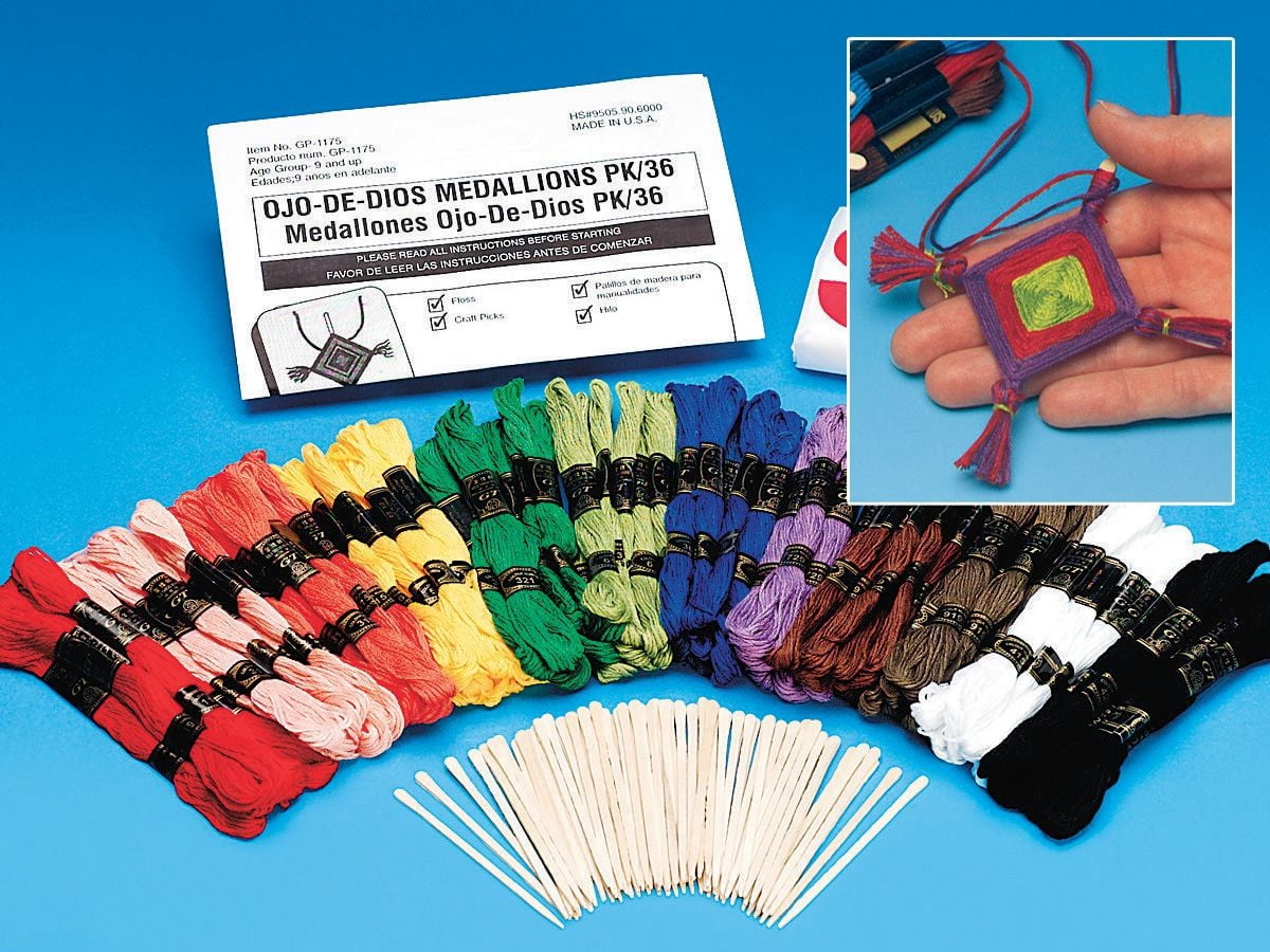 Ojo De Dios Medallions Craft Kit (Pack of 36)